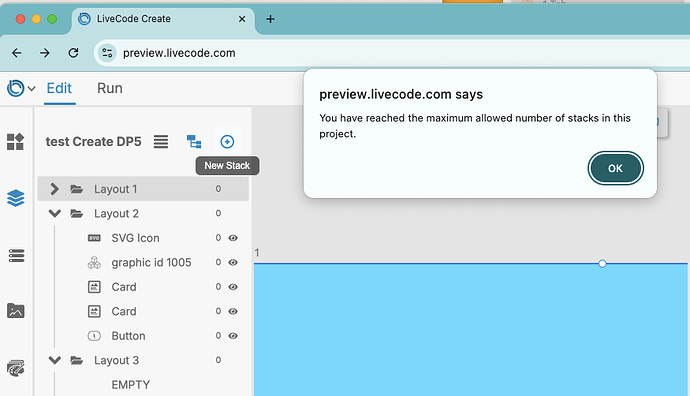 'New Stack' tool tip in Layout column, 'stacks' in dialog 2025-02-25 at 7.23.07 AM